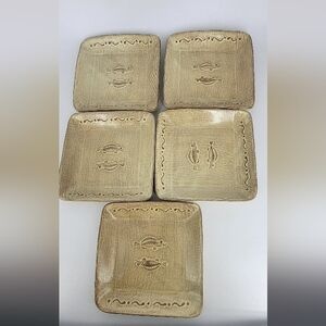 Elegant Tan Square Plates‎ Set